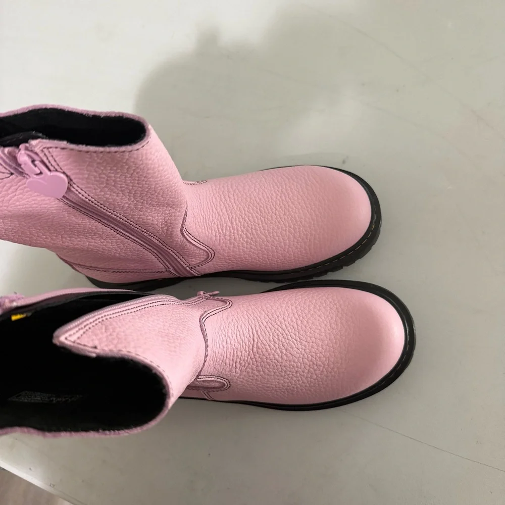 Dr. Martens Pink Leather Heart P-O Boot Cowboy Western NEW NWT